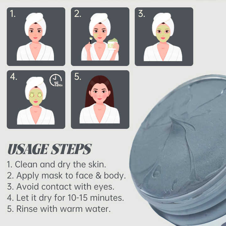 قناع الطين الرمادي - اطقم العنايه