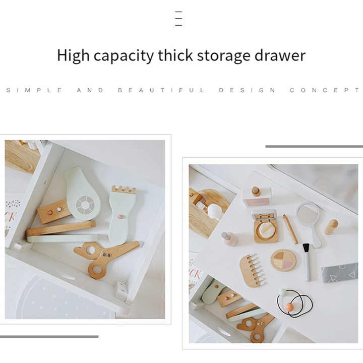 طاولة تزيين خشبية للأطفال-wooden dressing table for children