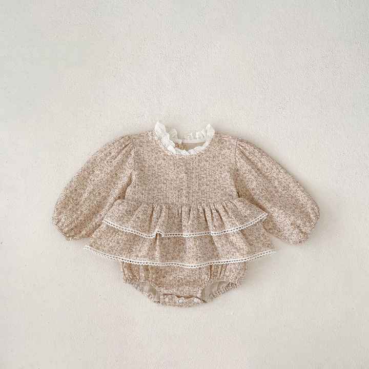 Engepapa Autumn Baby Romper, Girls Printed Long Sleeve Romper, Lace Cotton Baby Clothesبدلة أطفال خريفية من Engepapa ، رومبير بأكمام طويلة مطبوع للفتيات ، ملابس أطفال قطنية من الدانتيل