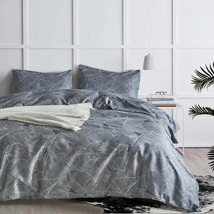 Modern Simple 3 Pieces Printed Polyester Quilt Bedding Set Bedspreads Sets