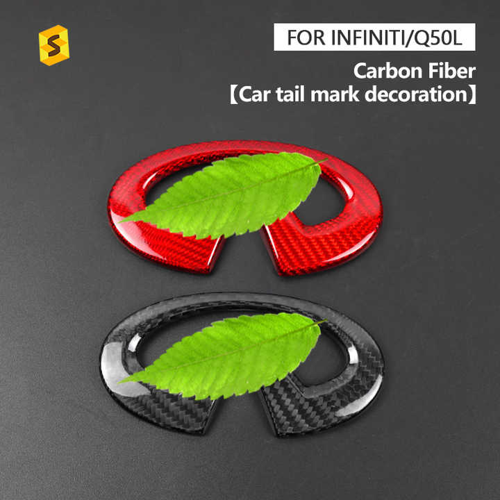 Carbon Fiber Exterior Accessories Carbon Fiber Car Rear Trunk Emblem Decoration Kit For Infiniti Q50