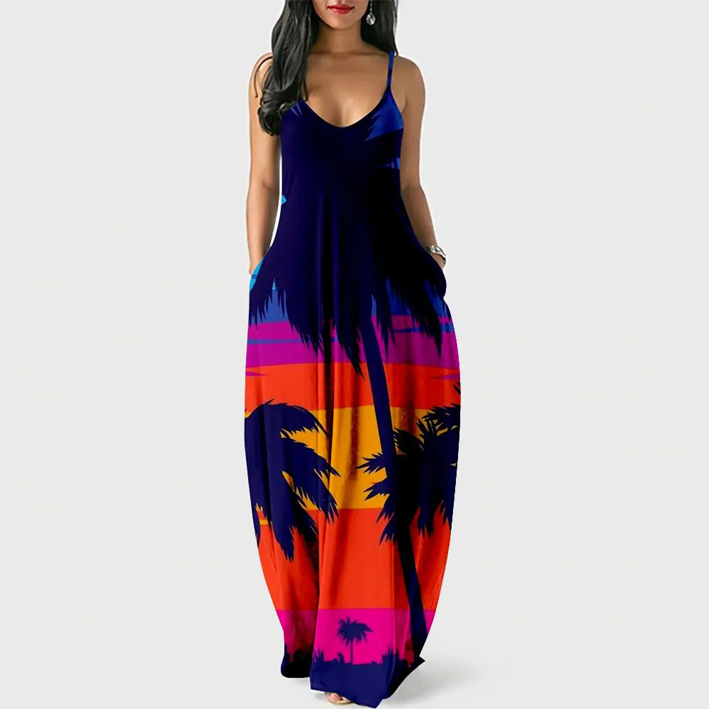 فستان نسائي طويل صيفي , Women's long summer dress