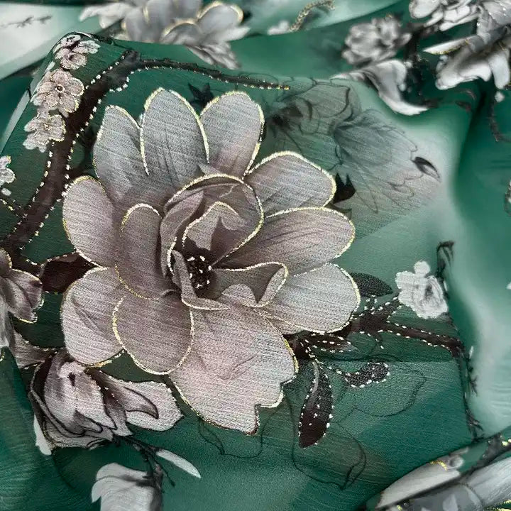 Dresses and Clothing قماش شيفون مطبوع عليه زهور