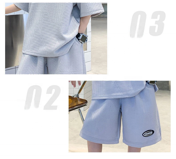 Boys' shorts, boys' summer suit, new short-sleeved shirt and shorts