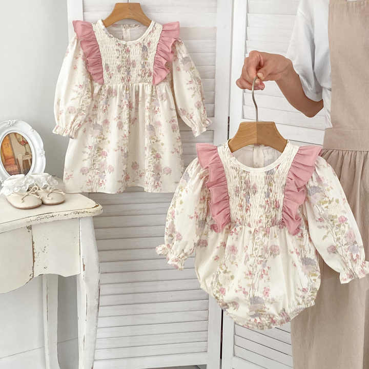 Dress with Long Sleeves Printed Baby Dress - Casual Summer Dress