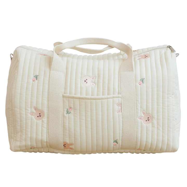 Diaper Bag Shoulder Carrier for Mom and Pet Bear Handbag Embroidered Mommy Bag