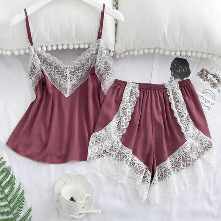 Sexy silk pajama set