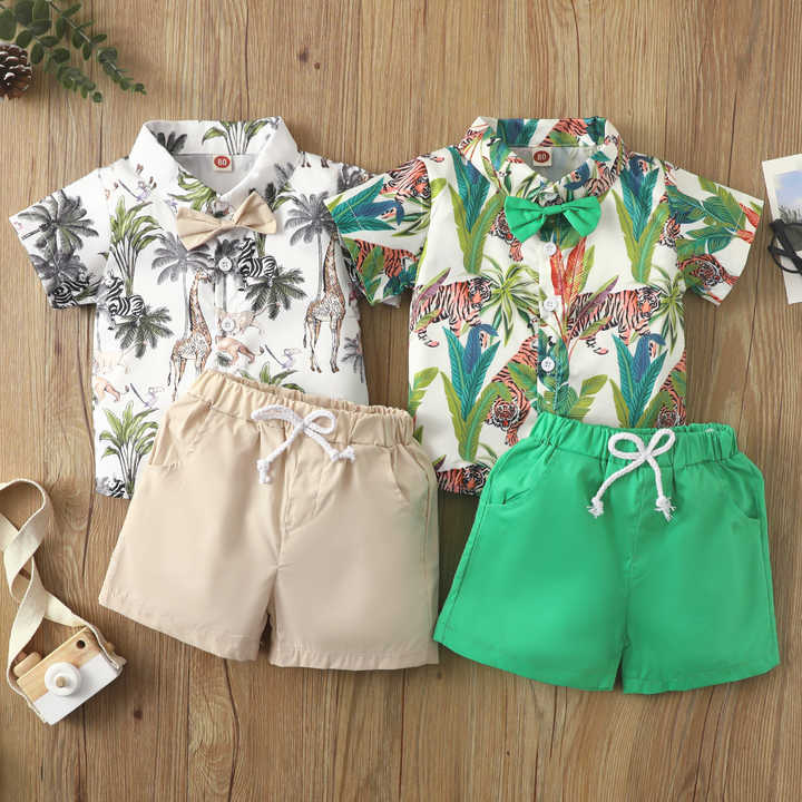 Children's Cartoon Boys-Boys Shirt Set