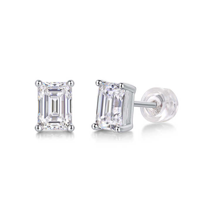 silver moissanite earrings