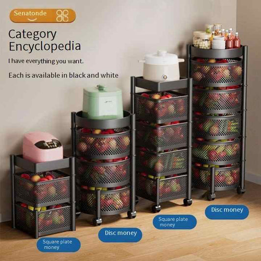 Best Selling Multi-Tier Rotating Storage Racks Kitchen Supplies Living Room Bathroom Clothes Fruits Vegetables