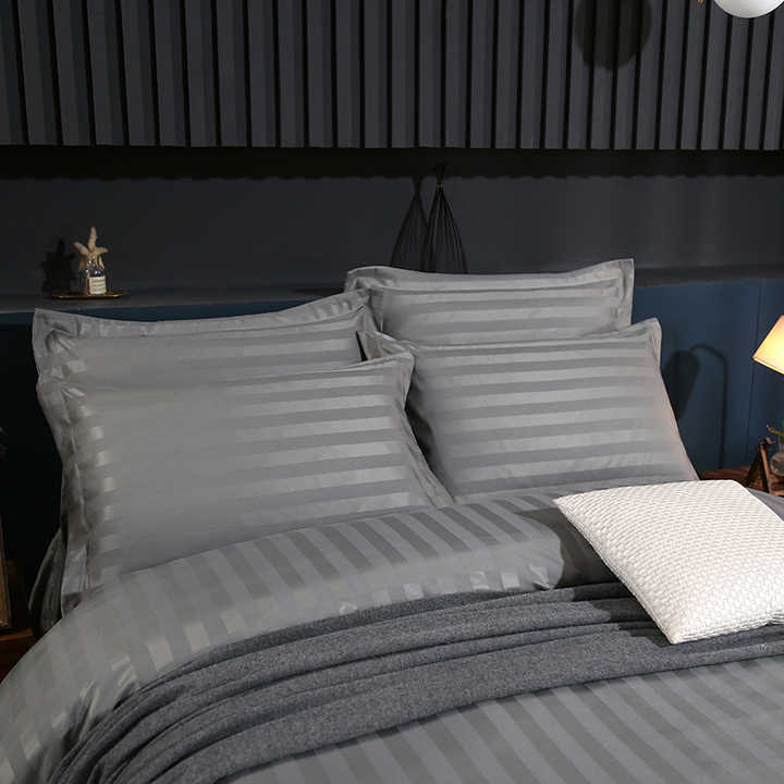 Luxury modern hotel striped bed sheet set available in