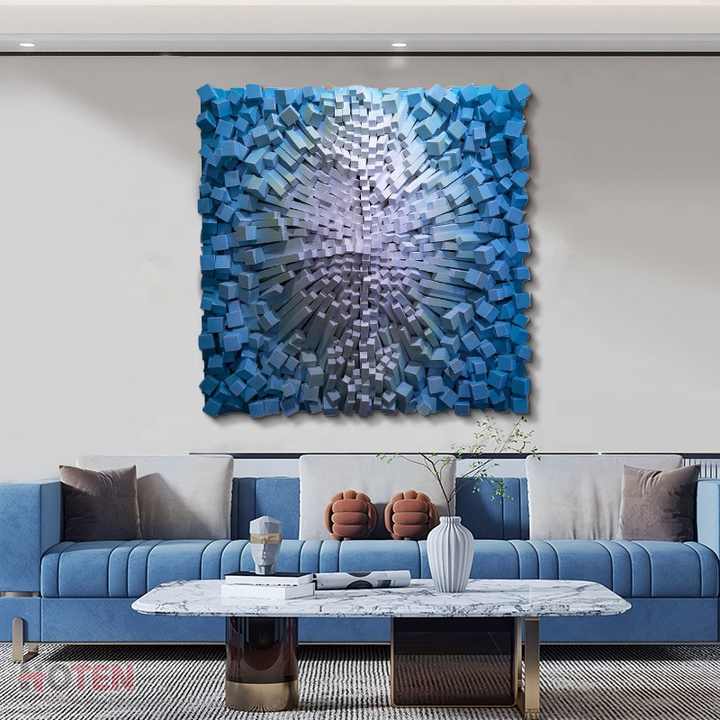فن جداري هندسي ثلاثي الابعاد