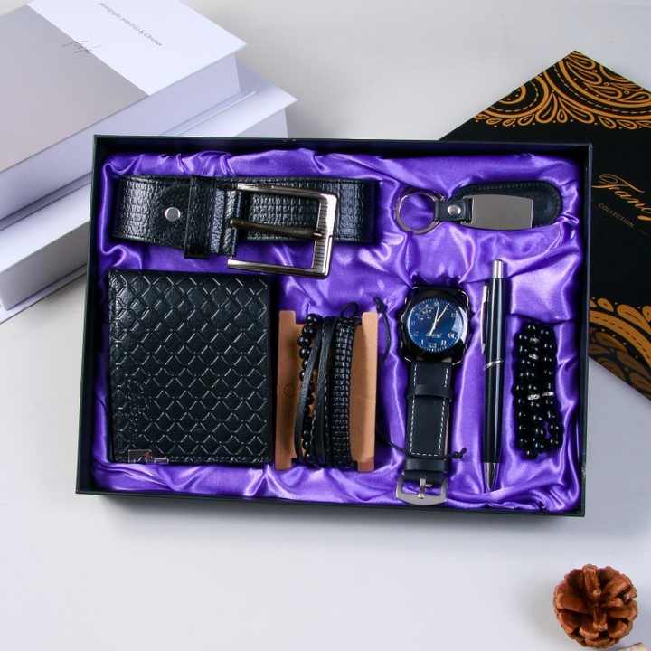 ساعة محفظة حزام سوار سلسلة مفاتيح صندوق مسبحة للرجال Watch Wallet Belt Bracelet Keychain Box Rosary for Men