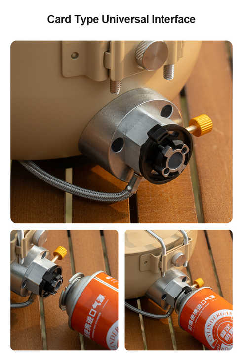 Camping Gas Stove with Non-stick Pan, Windproof, Portable Butane Gas Stove for Outdoor Hiking Cooking