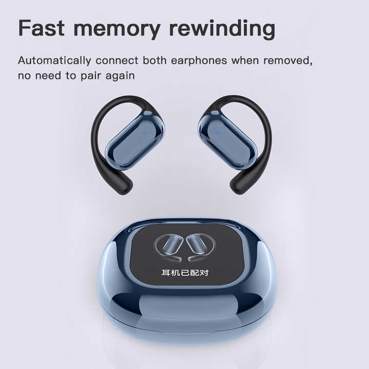 سماعات أذن لاسلكية جديدة بتصميم . New open-back wireless earbuds