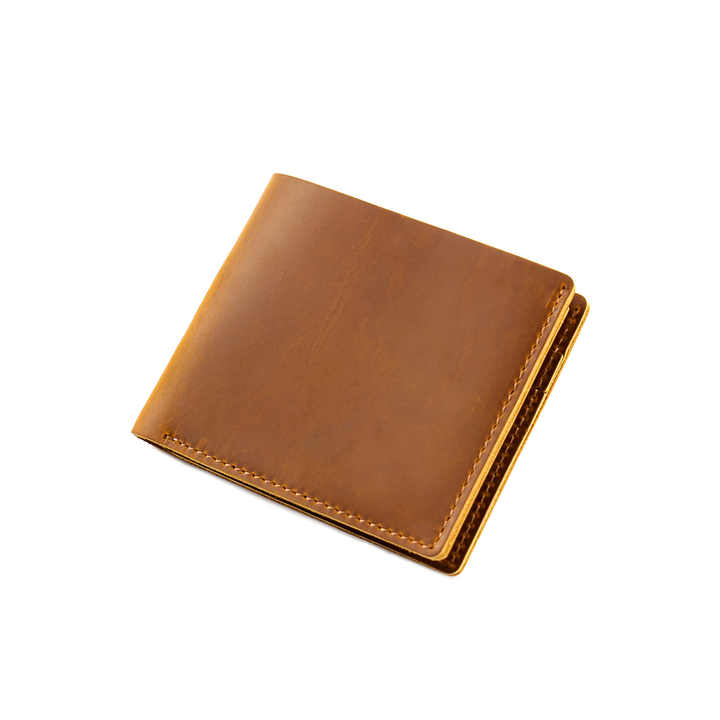 Crazy-Horse Leather Foldable Wallet Cowhide Leather