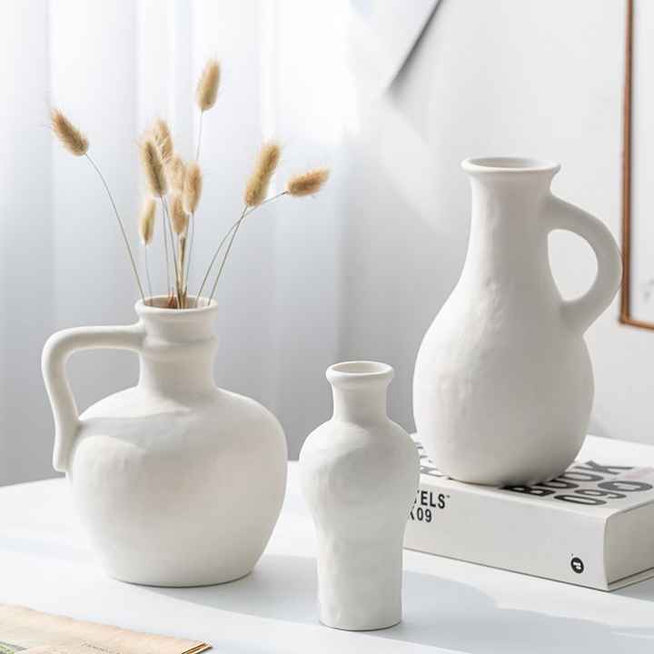 Home Decor Ins Circle Creative Design Handmade Circle Decorative Ceramic Flower Small Flower Vase Hug Donut Vase Setديكور المنزل إنز دائرة تصميم إبداعي دائرة يدوية الصنع مزخرفة زهرة سيراميك صغيرة فازة زهور Hug طقم فازة دونات