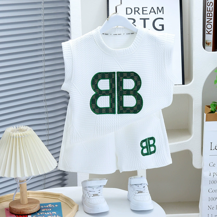 Kids Fashion Embroidery Boys Jacket Set