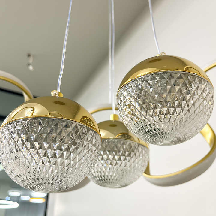 gold studded pendant lights