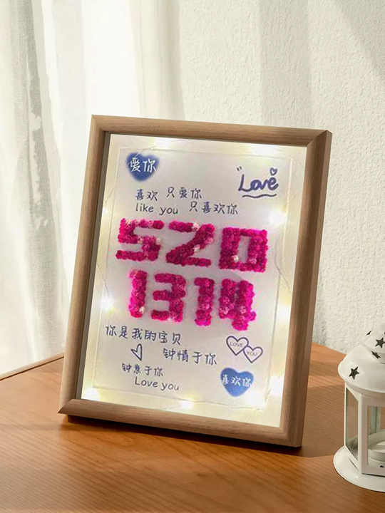 Handmade Dried Gypsophila Flower Picture Frame