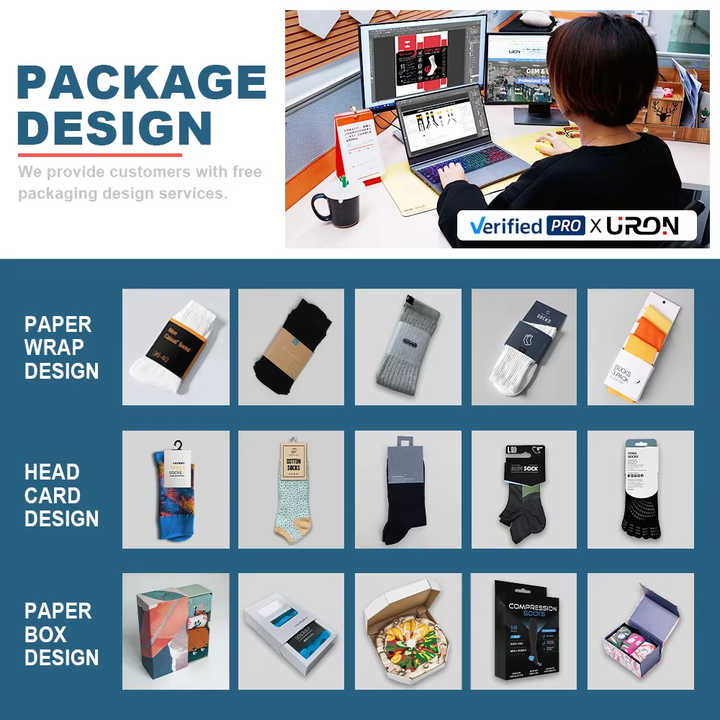 High quality professional socks from factory with unique design and custom packaging labels