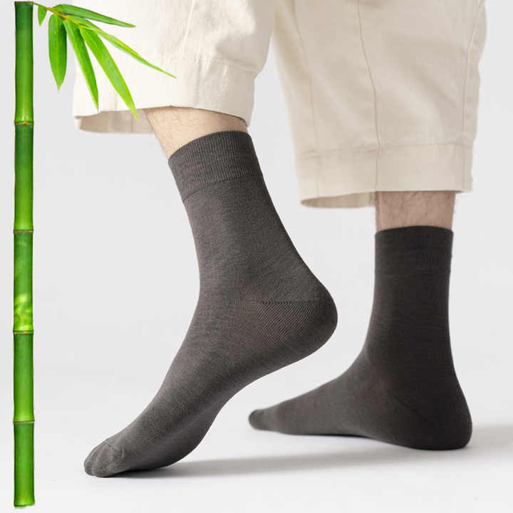Pure Color Breathable Cotton Dress Socks Men's Tube