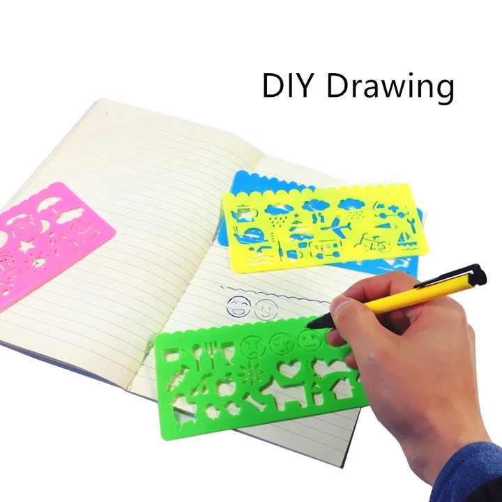 Piece Set of Clear Plastic Puzzle Rulers