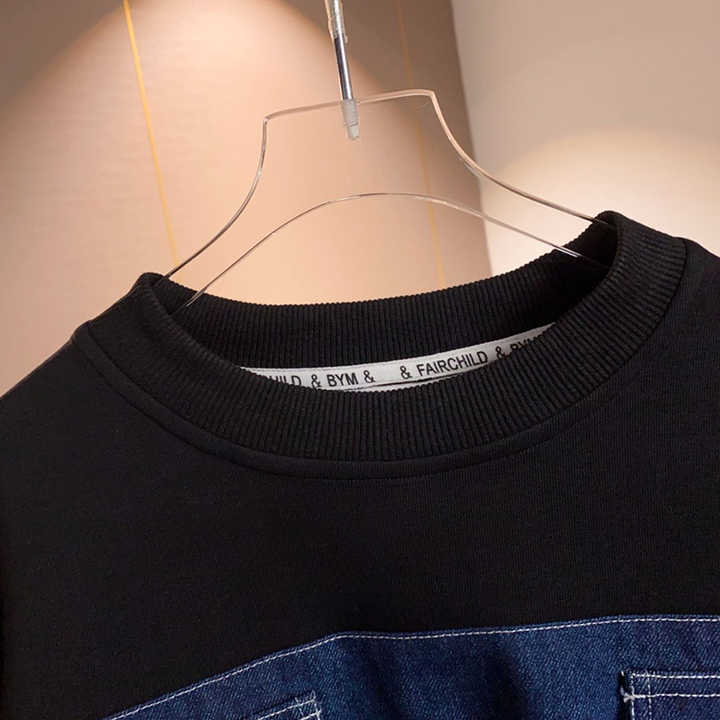 Boys' Long Sleeve Denim Blouse with Print