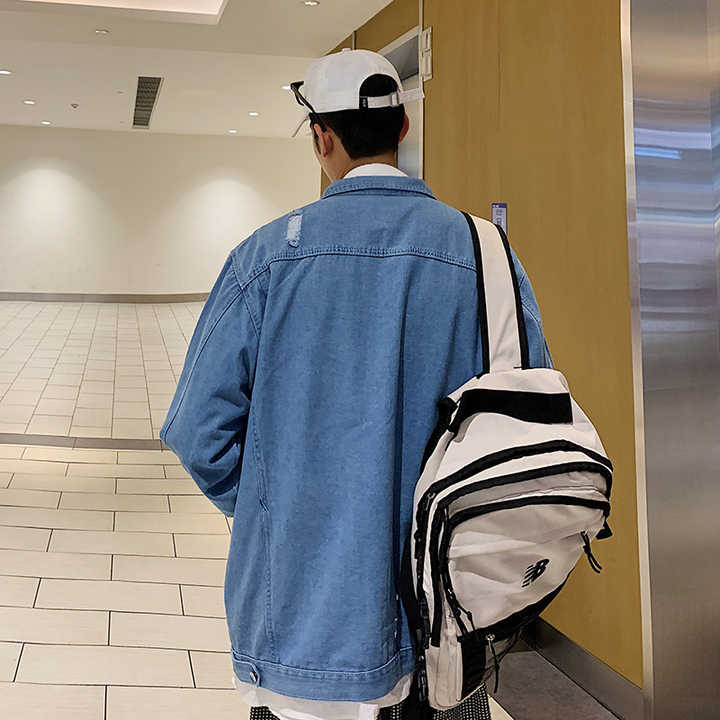 جاكيت رجالي جينز فضفاض