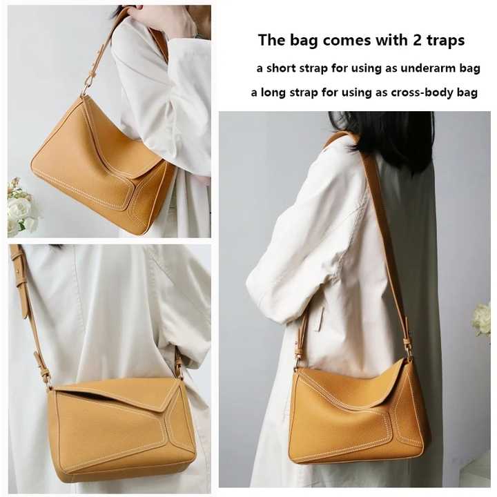 Luxury women's handbag made of genuine leather