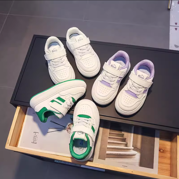 White sneakers for boys and kids, girls casual shoes, children's sneakers