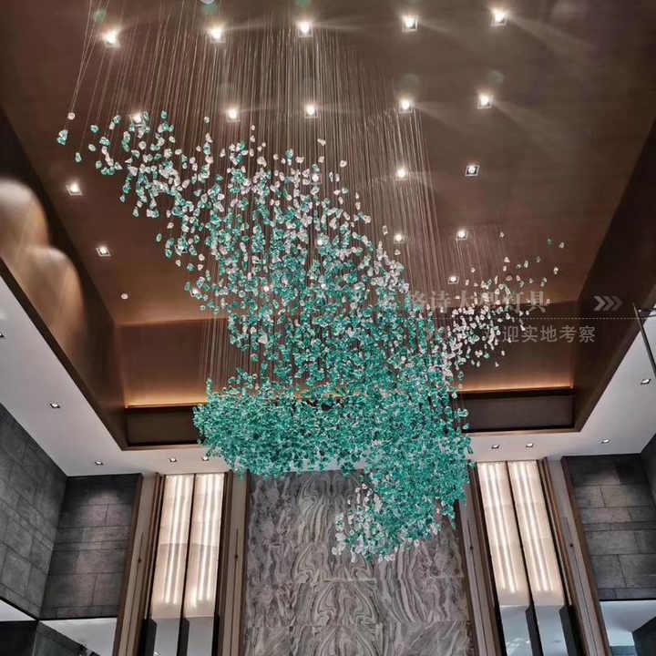 Crystal staircase lamp for villa