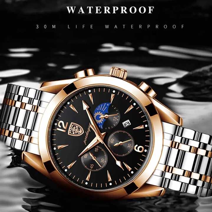 POEDAGAR Men's Watches, Men's Stainless Steel