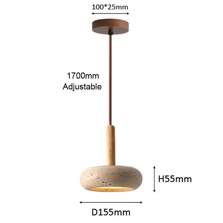 Travertine pendant lamp