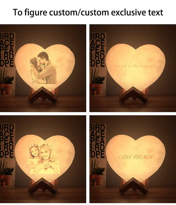 لمصباح القمر على شكل قلب