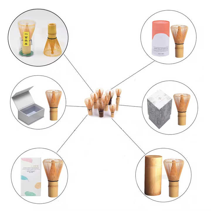 Bowl Tea Brush Japanese Engraved - 4-Piece Matcha Set