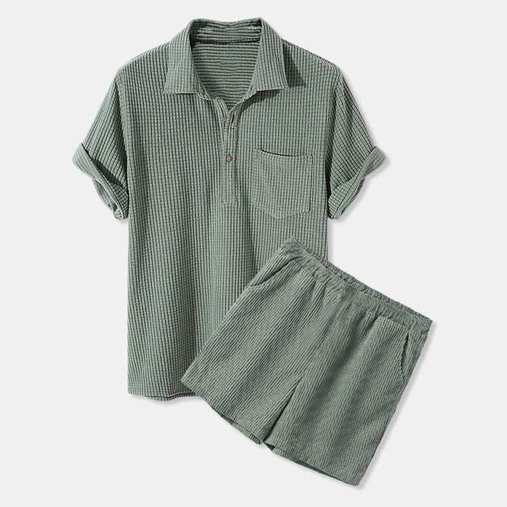 طقم رجالي من قطعتين من . Men's 2 Piece Summer Polo Suit Short