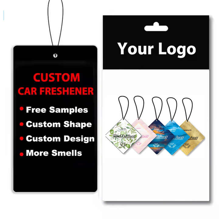 معطر هواء قوي يدوم طويلاً بتصميم مخصص . Long Lasting Powerful Air Freshener Custom Design Paper