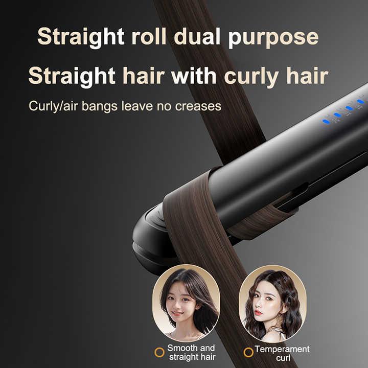 مكواة فرد وتجعيد الشعر - Cordless Hair Straightener and Curler