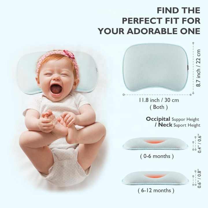 Organic Cotton Portable Memory Foam Support Head Pillow for Kids