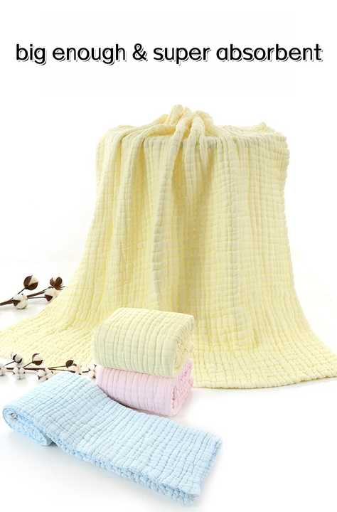 6 Layers Chunky Muslin Natural Cotton Breathable Skin Friendly Chunky Wrap Ultra Soft Absorbent Baby Bath Blanket Towel Swaddle Blankets