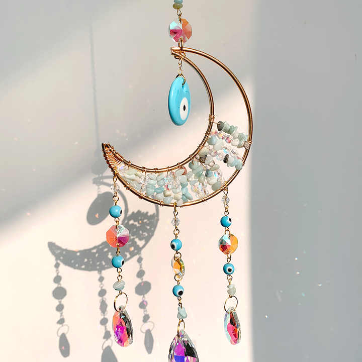 صيد شمس عالي الجودة من الكريستال الطبيعي . High Quality Natural Crystal Sun Catch Moon Catch