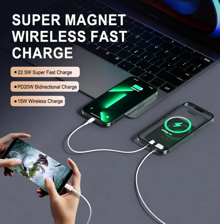 Wireless Magnetic Power Bank . بنك طاقة ممغنط لاسلكي