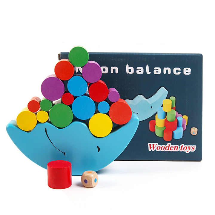 Montessori Moon Balance Building Blocks for Education.