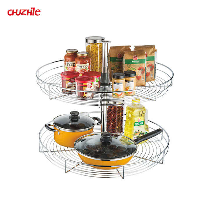 سلة أدراج خزانة بزاوية سحرية 360 درجة - 360 Degree Magic Corner Cabinet Drawer Basket,
