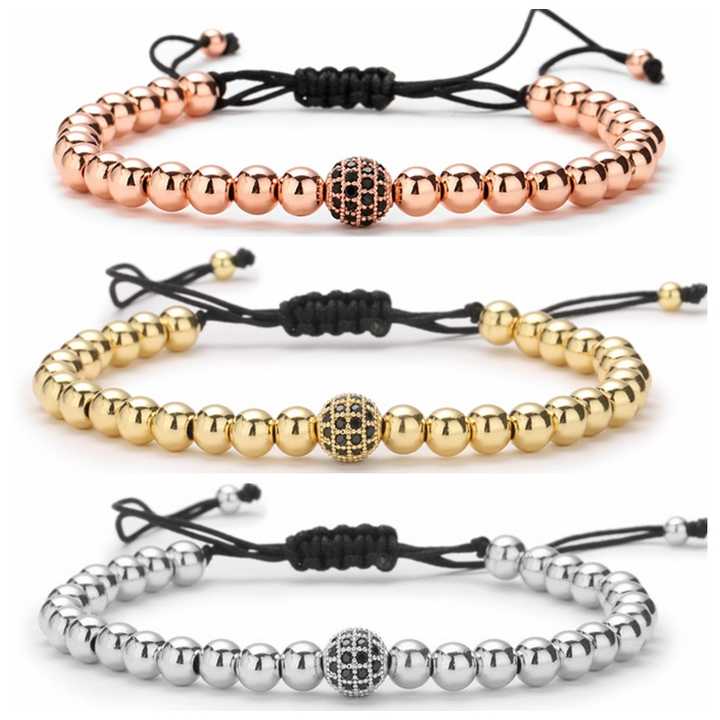 2023 Copper Beaded Bracelet for Women and Men, Set.