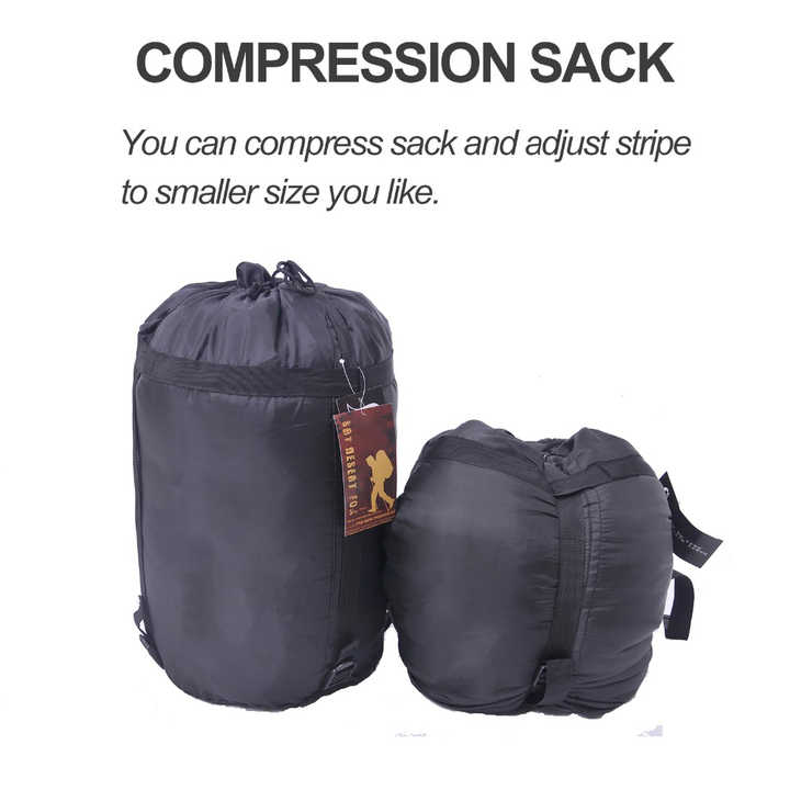 Compact, lightweight, portable, waterproof sleeping bag.