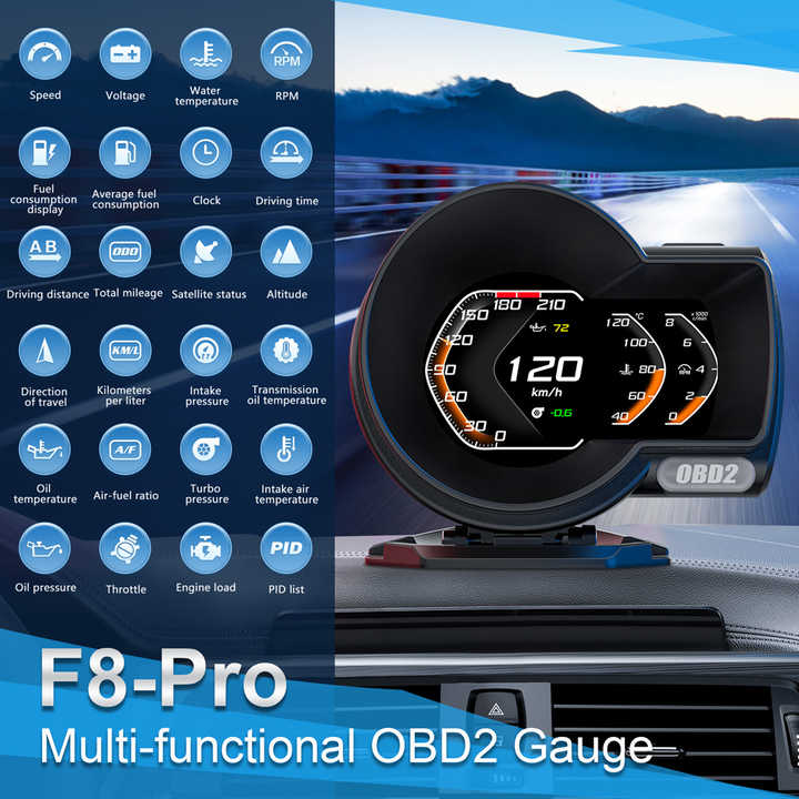 Multifunctional Car Gauge F8 Auto Head