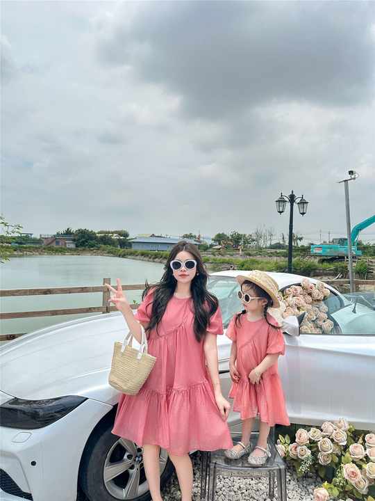 Mommy and Me Pink New Jumpsuit Parent-Child Clothes Family Clothing Child Clothing Family Clothing