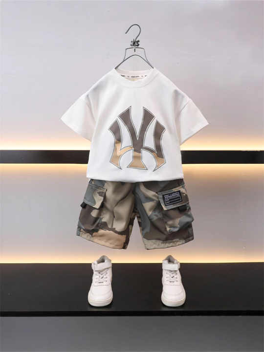 شورت اولاد كاجوال صيفي من قطعتين